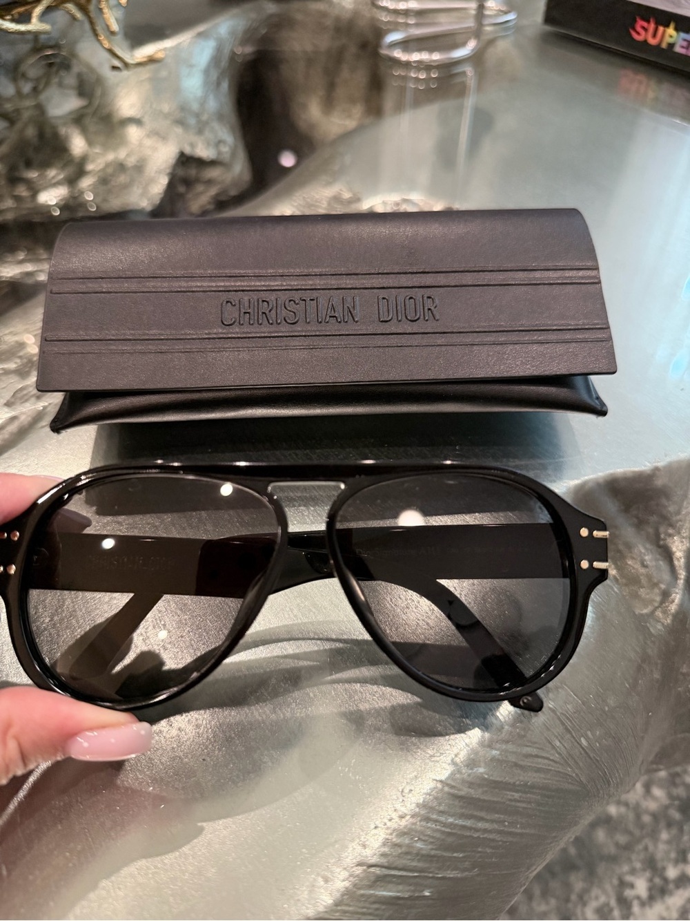 Dior Black DiorSignature A1U Sunglasses Temple